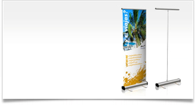 Dise�o e impresi�n de displays rollup banderolas expositores en Barcelona