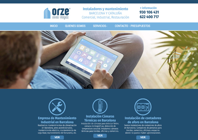 Diseño páginas web instaladores Barcelona