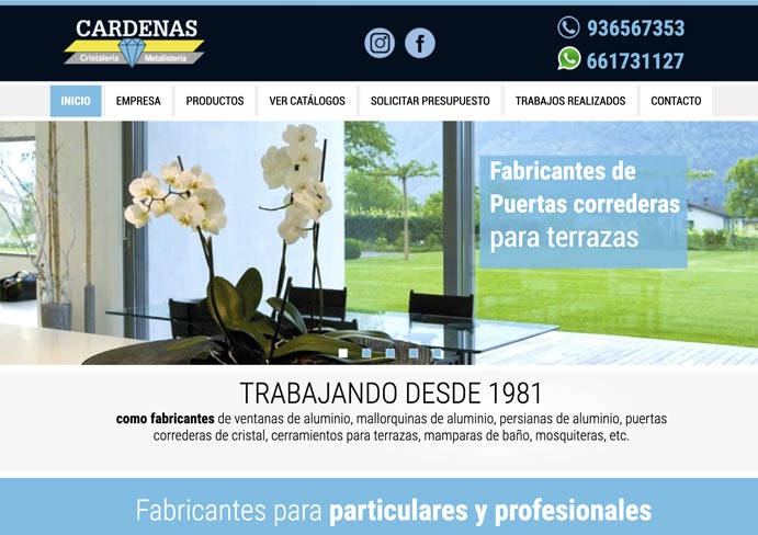 Diseño web carpintería aluminio Barcelona