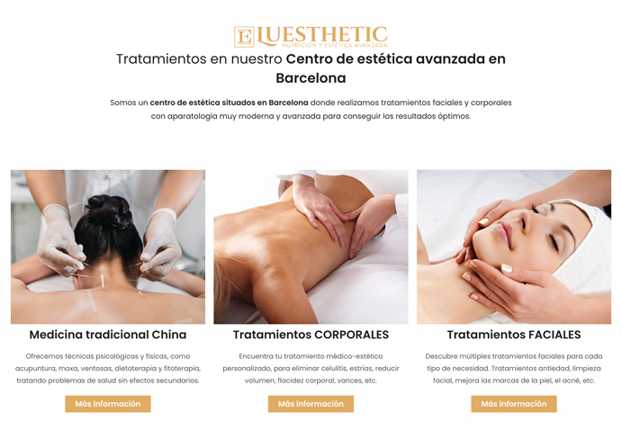 Diseño web centro estética Barcelona