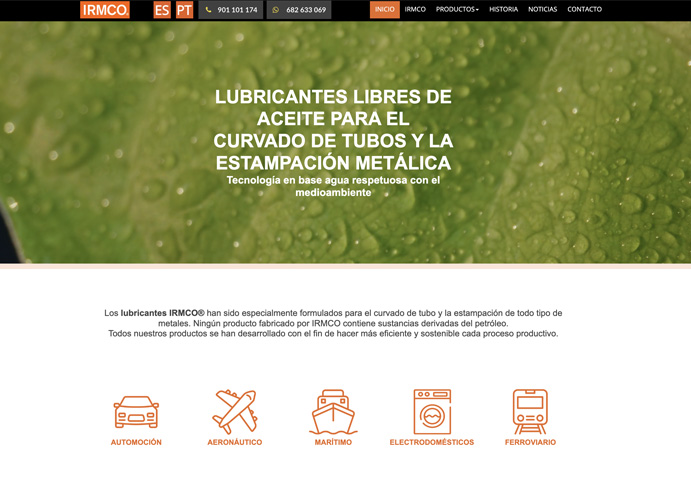 Diseño web empresa lubricantes en Barcelona
